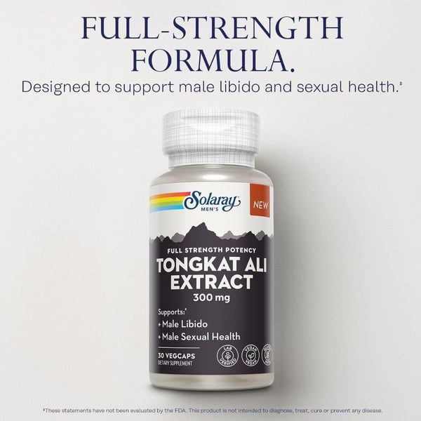 Solaray Men’s Health Tongkat Ali Extract – 30 Count Powerful, Plant-Based Support for Male Libido & Vitality