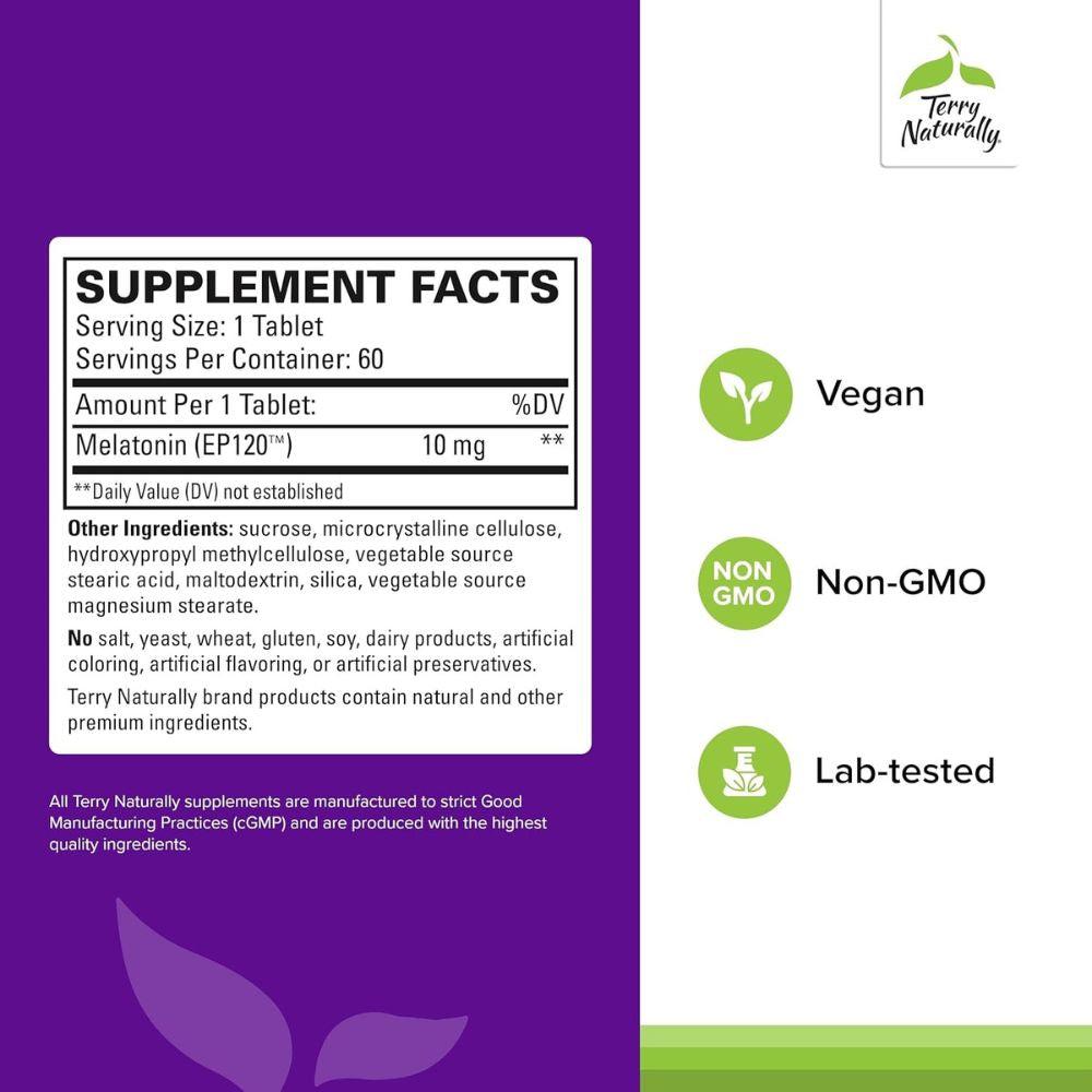 Terry Naturally Melatonin EP120 10mg – 60 Tablets