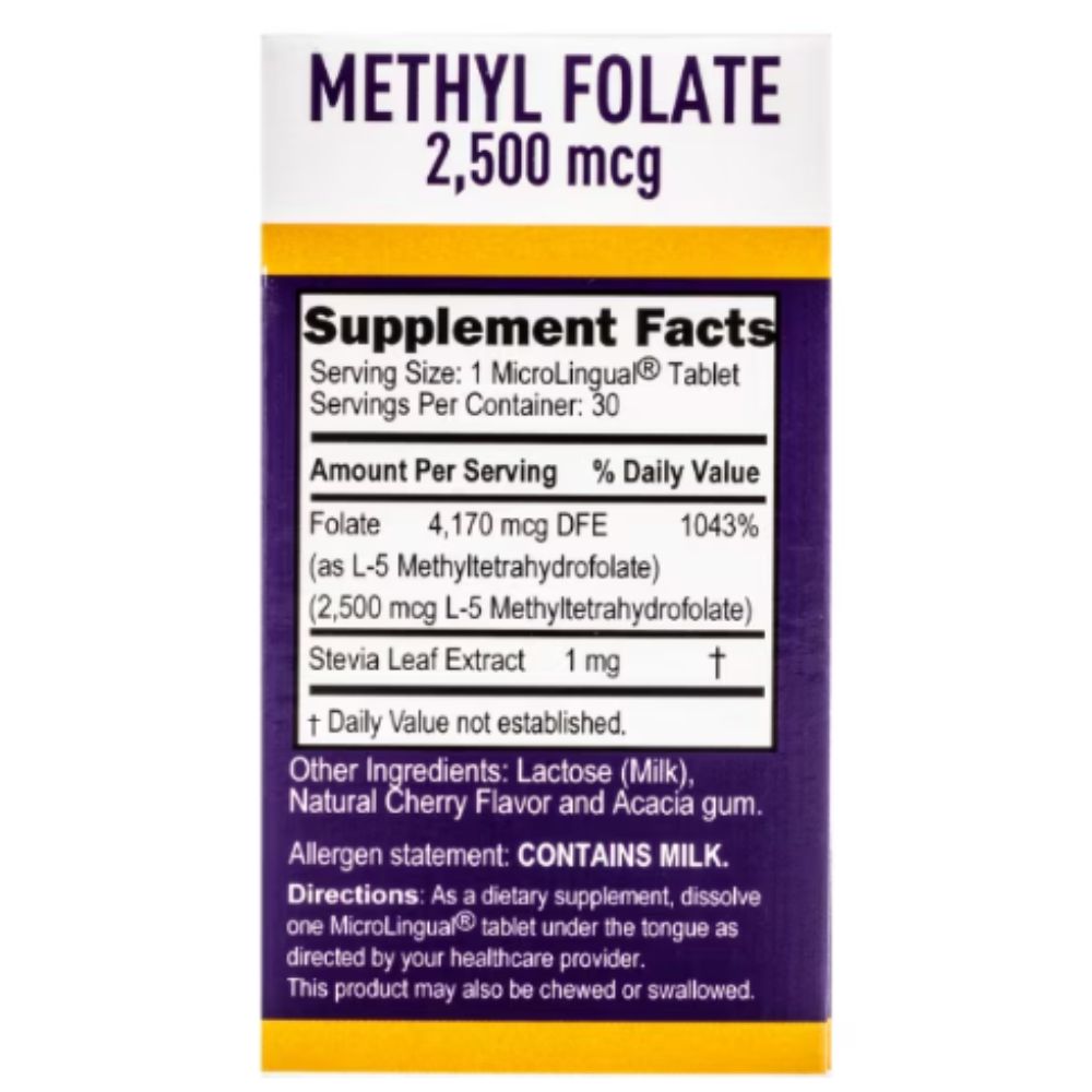 Methyl Folate 2,500 mcg - 30 Tablets