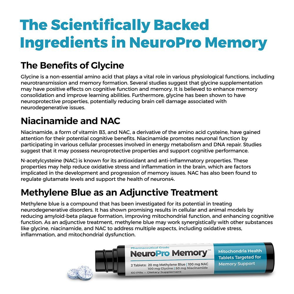 Best 365 Labs Methylene Blue - NeuroPro Memory - 60 Tablets