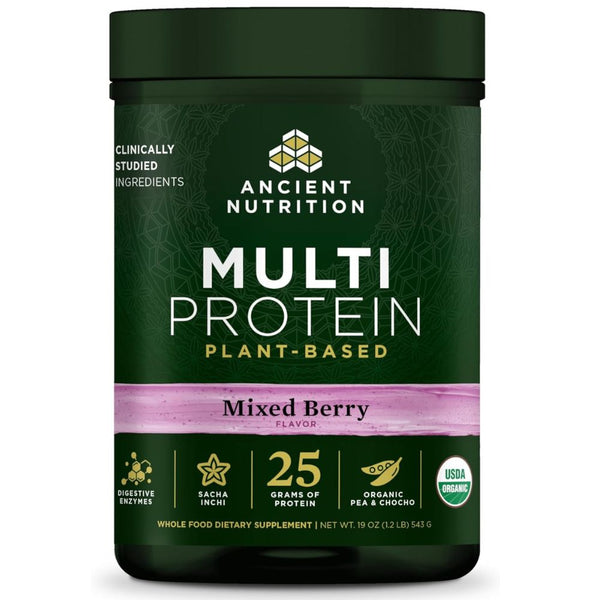 Ancient Nutrition Multi Protein Powder – Plant-Based Mixed Berry 19oz