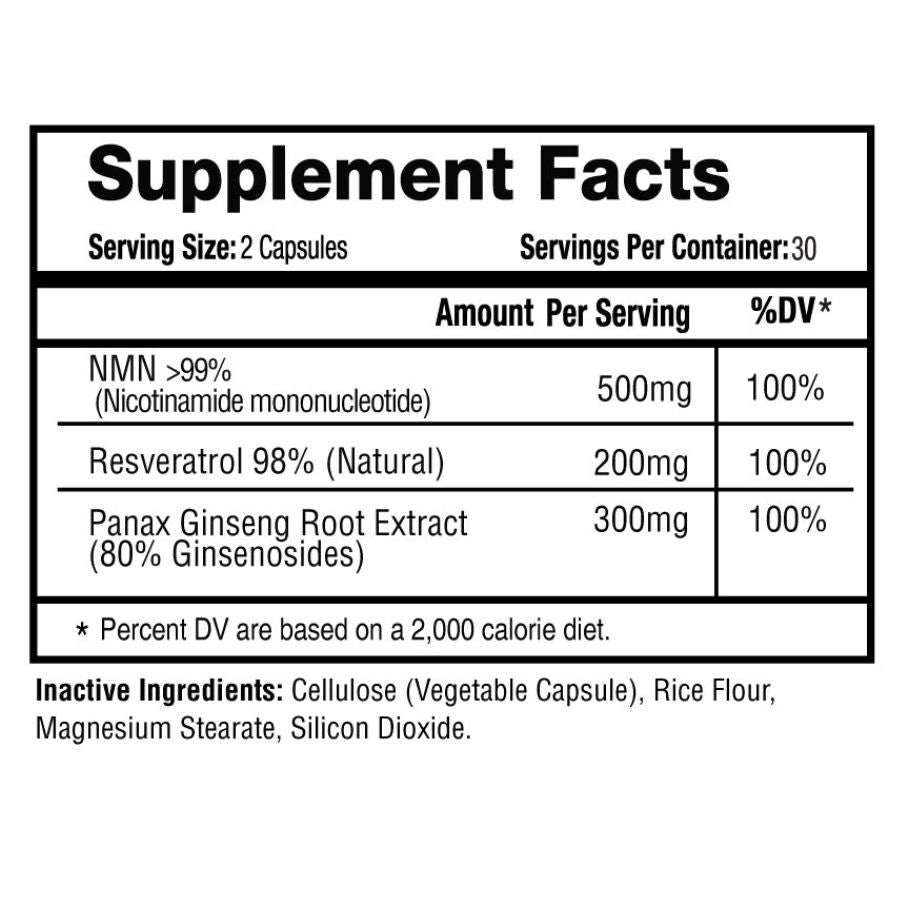 1LifeScience - NMN 500+ 500 mg 60 Veg Caps