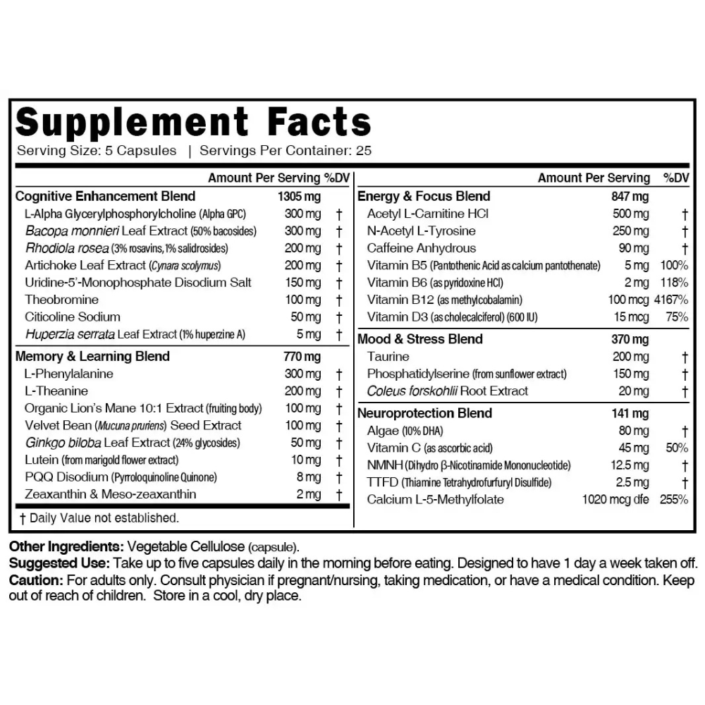 Natures Fusions Apex Brain 3500mg 125 Capsules