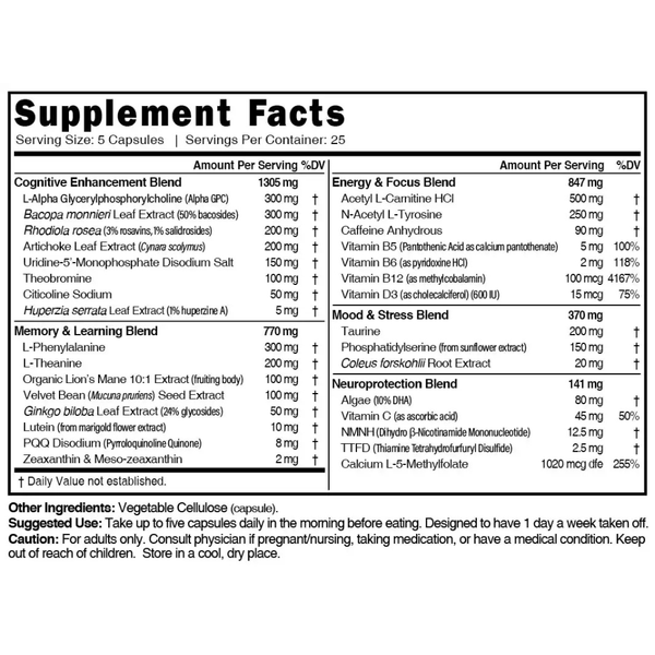 Natures Fusions Apex Brain 3500mg 125 Capsules