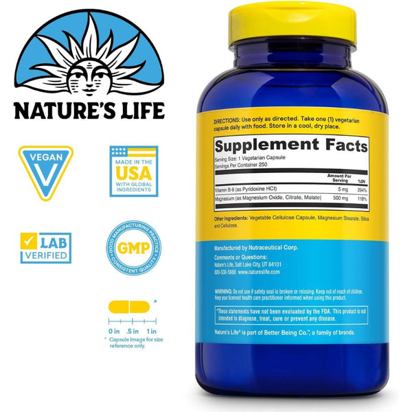 Nature's Life Renewing Magnesium - 500 mg - 250 VegCaps