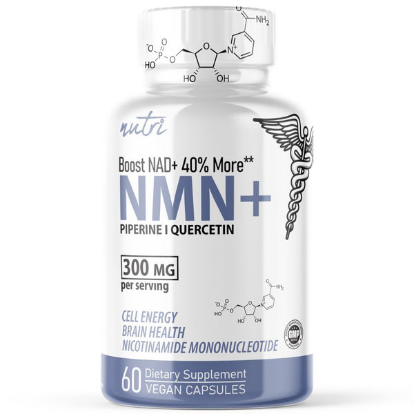 Nutri NMN+ 300mg Nicotinamide Mononucleotide with Quercefit & Black Pepper 60ct