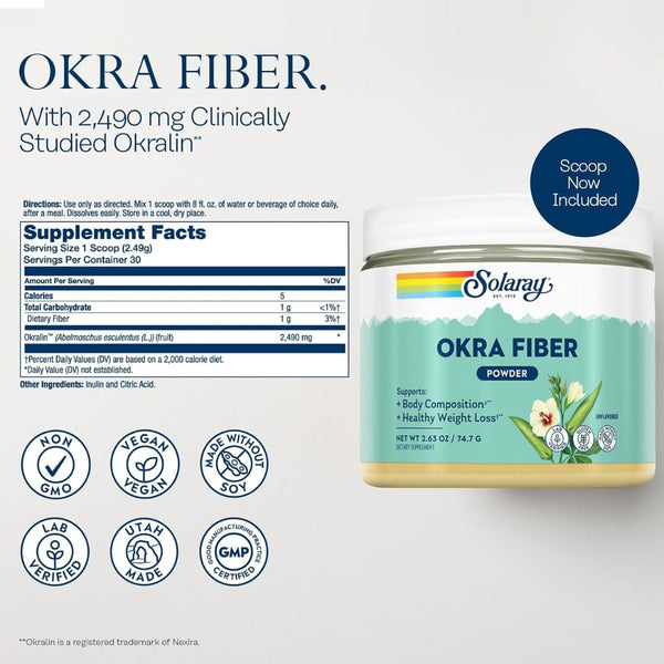 Solaray OKRA FIBER OKRALIN 2.6 Ounce