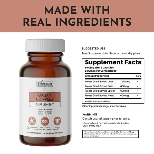 Just Ingredients Organ Complex - 150 Capsules