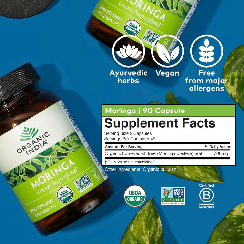 Organic India Moringa 90 VegCaps