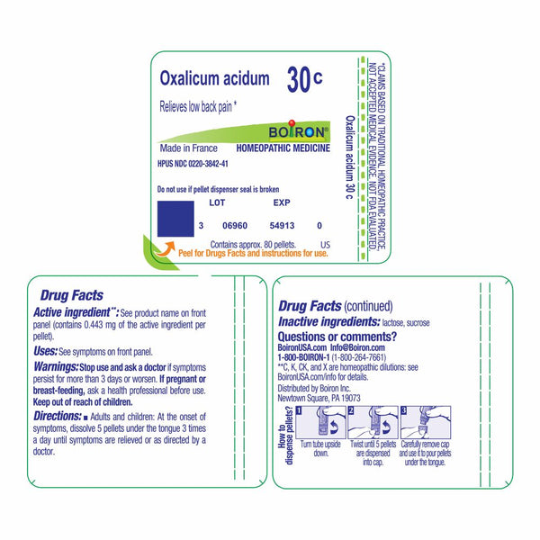 Boiron Oxalicum Acidum 30 C MD – Targeted Relief for Low Back Discomfort (80 Pellets)