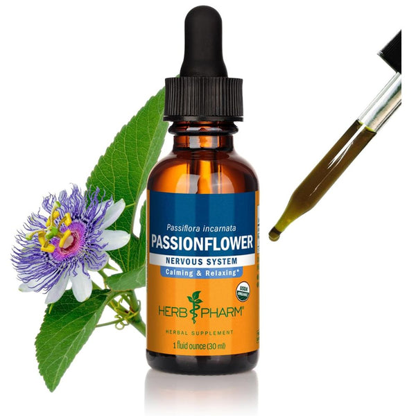Herb Pharm Certified Organic Passionflower Extract – Calming Support for Mild & Occasional Anxiety (1 oz)