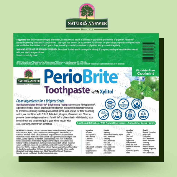 Nature's Answer PerioBrite Cool Mint Toothpaste 4 Ounce