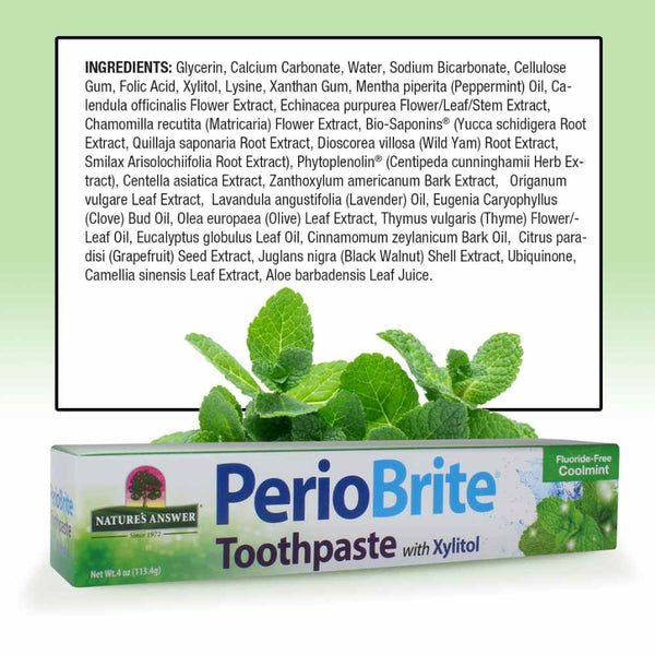 Nature's Answer PerioBrite Cool Mint Toothpaste 4 Ounce