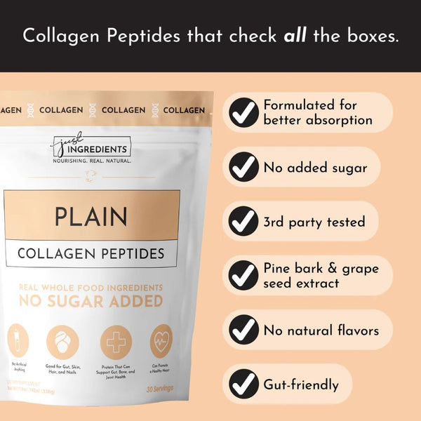 Just Ingredients Plain Collagen Peptides - 30 Servings