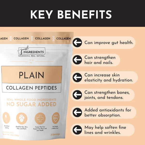 Just Ingredients Plain Collagen Peptides - 30 Servings