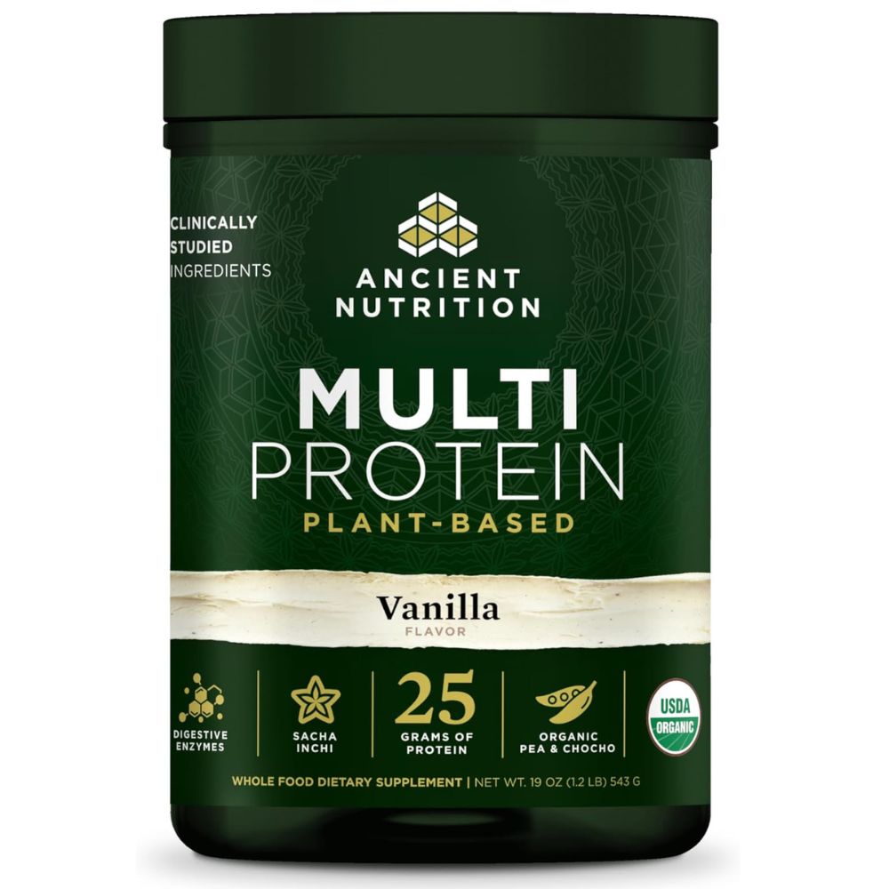 Ancient Nutrition Multi Protein Powder – Plant-Based Vanilla 19oz