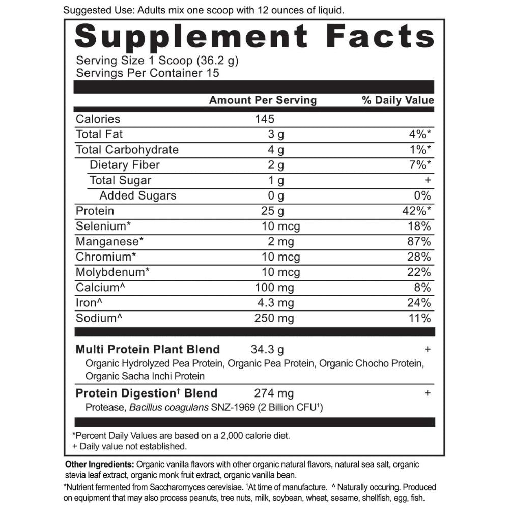 Ancient Nutrition Multi Protein Powder – Plant-Based Vanilla 19oz