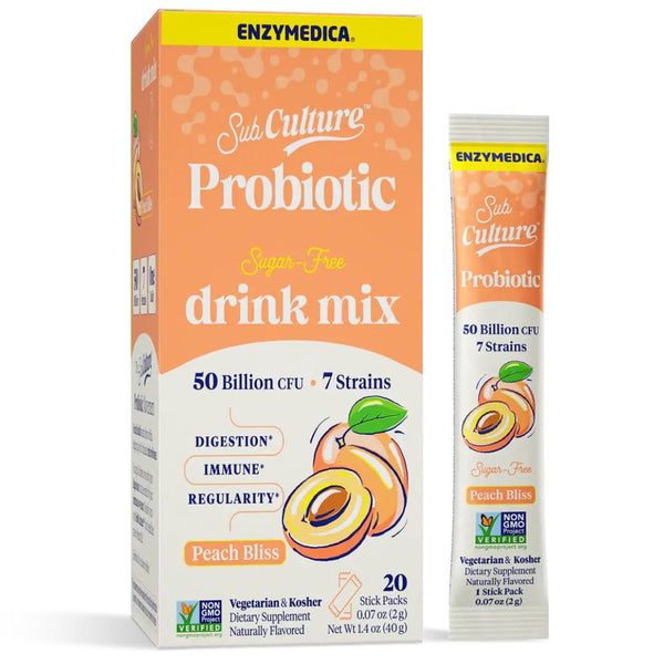 Enzymedica Subculture Probiotic Stickpacks - Peach Bliss 20 stick