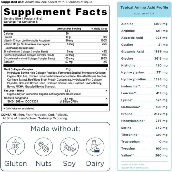 Ancient Nutrition MULTI COLLAGEN ADVANCED LEAN CINNAMON 8 Count