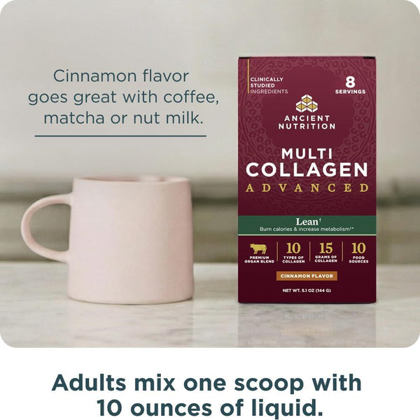 Ancient Nutrition MULTI COLLAGEN ADVANCED LEAN CINNAMON 8 Count