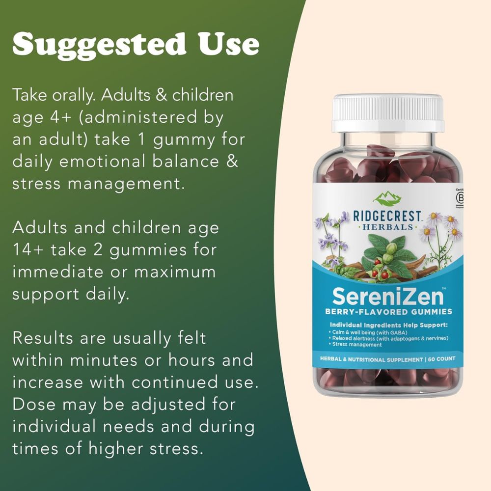 RidgeCrest SereniZen Gummies 60 Count