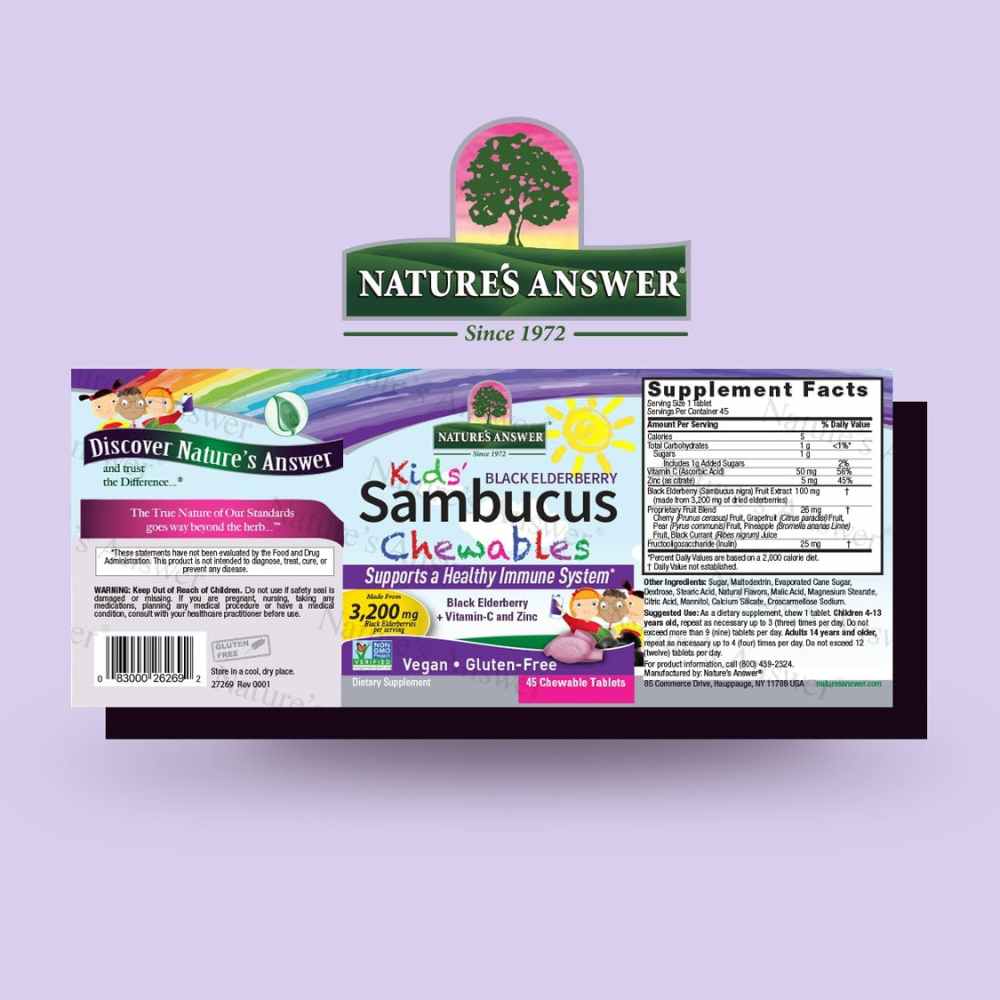 Nature's Answer Sambucus Kids Chewable 45 Tablets