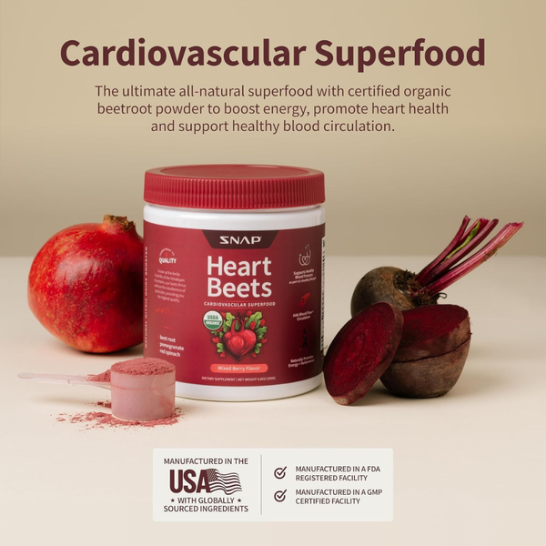 Snap Supplements Heart Beets Powder 8.8 Ounce