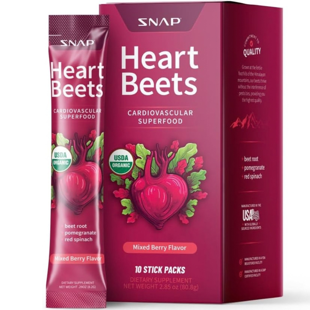 Snap Supplements Heart Beets Stick 10 Count
