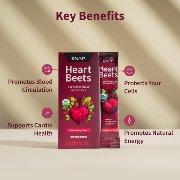 Snap Supplements Heart Beets Stick 10 Count