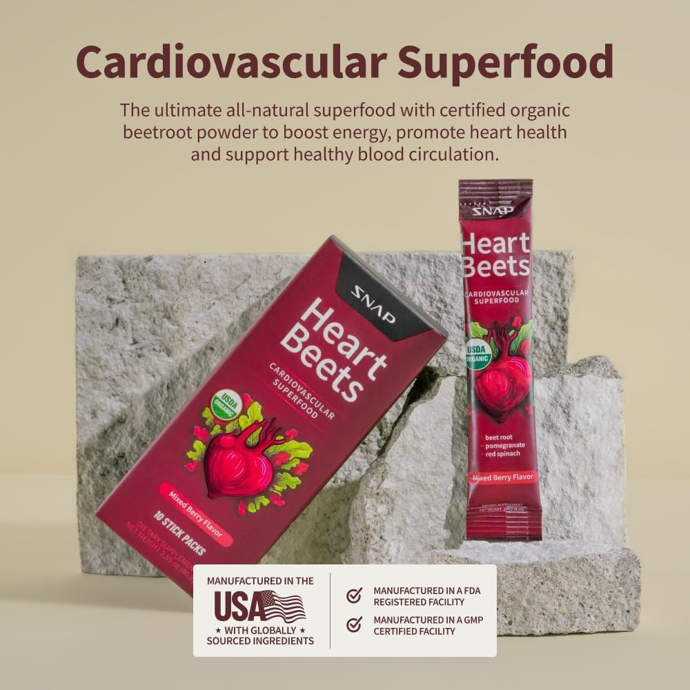 Snap Supplements Heart Beets Stick 10 Count