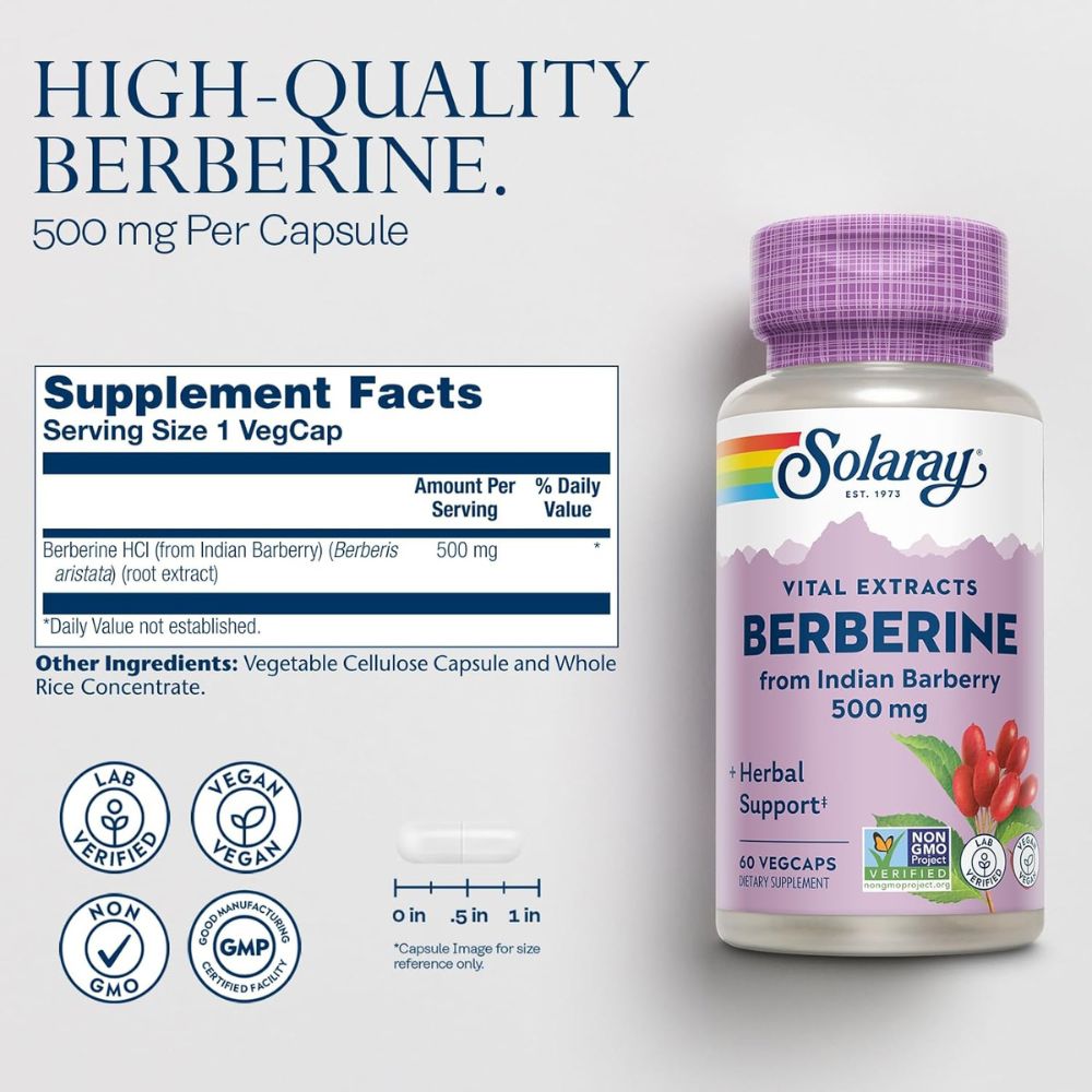 Solaray Berberine 500mg 60 Capsules