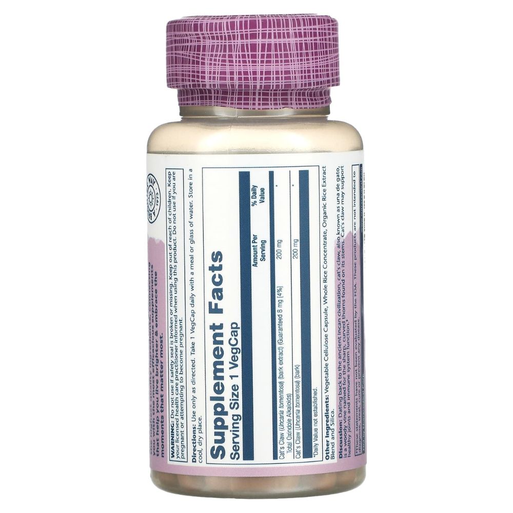 Solaray Cats Claw 200mg 30 Capsules