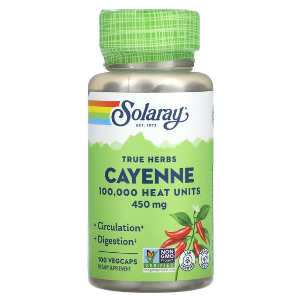 Solaray Cayenne 100,000 HUs - 450 mg - 100 VegCaps