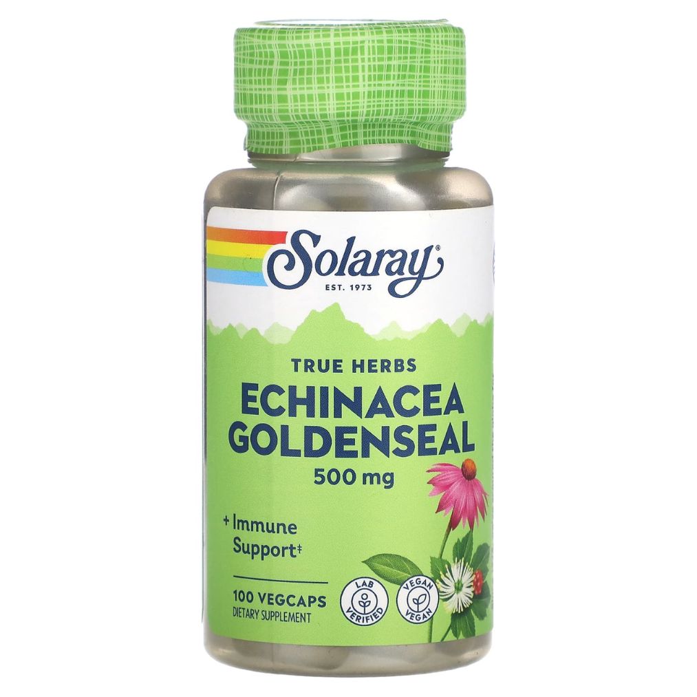 Solaray Echinacea Root Goldenseal - 500 mg - 100 VegCaps