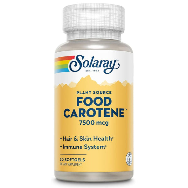 Solaray Food Carotene 7,500 mcg (25,000 IU) Beta Carotene and Vitamin A Complex 50 Softgels