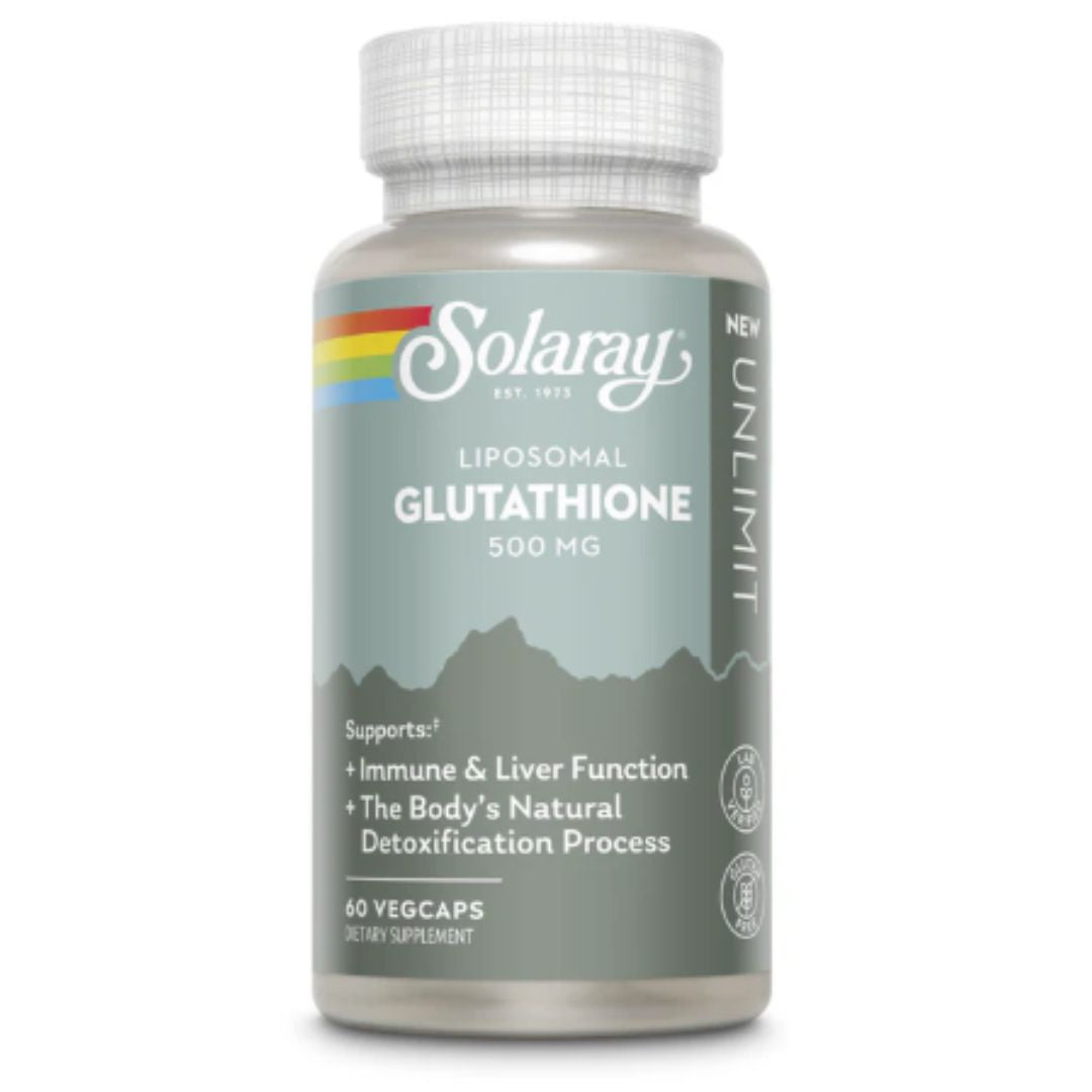 Solaray Glutathione – Liposomal Antioxidant Support for Liver, Immune & Detox Health 500 mg 60 VegCaps
