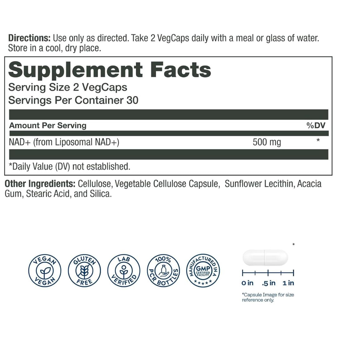 Solaray Liposomal NAD+ Cellular Energy & Healthy Aging Support 30 Servings