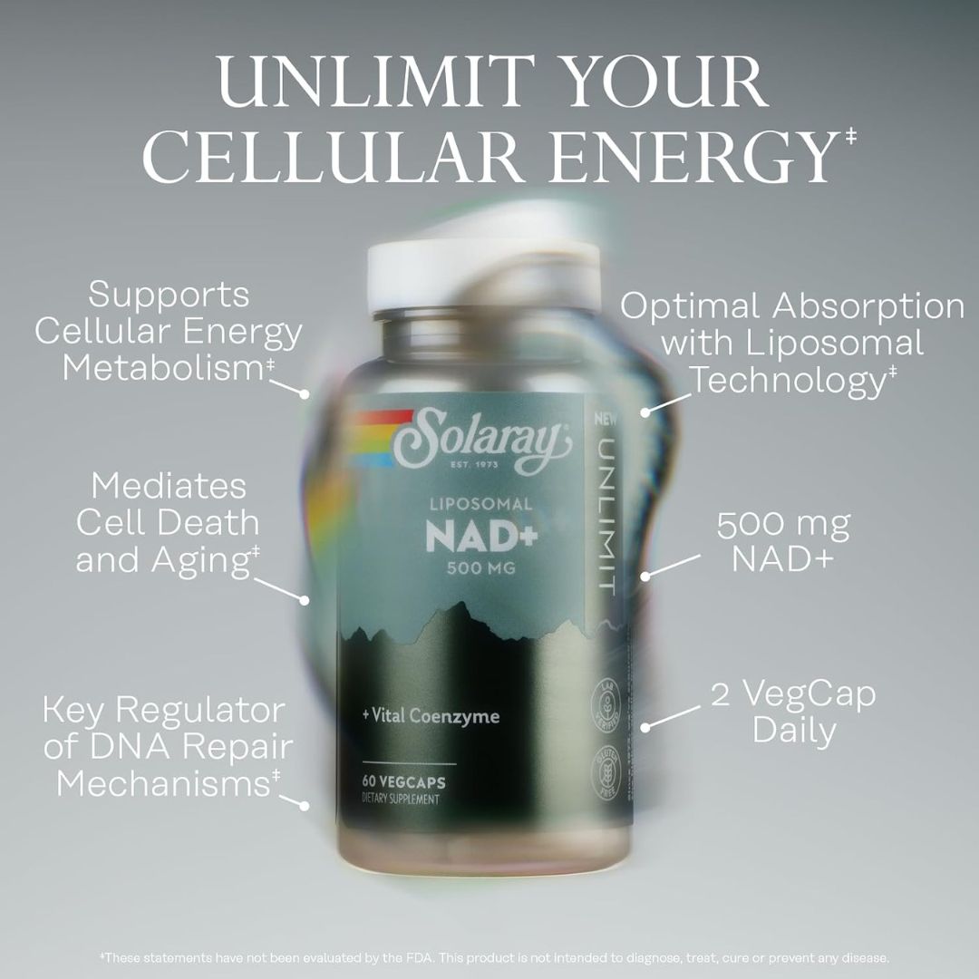 Solaray Liposomal NAD+ Cellular Energy & Healthy Aging Support 30 Servings