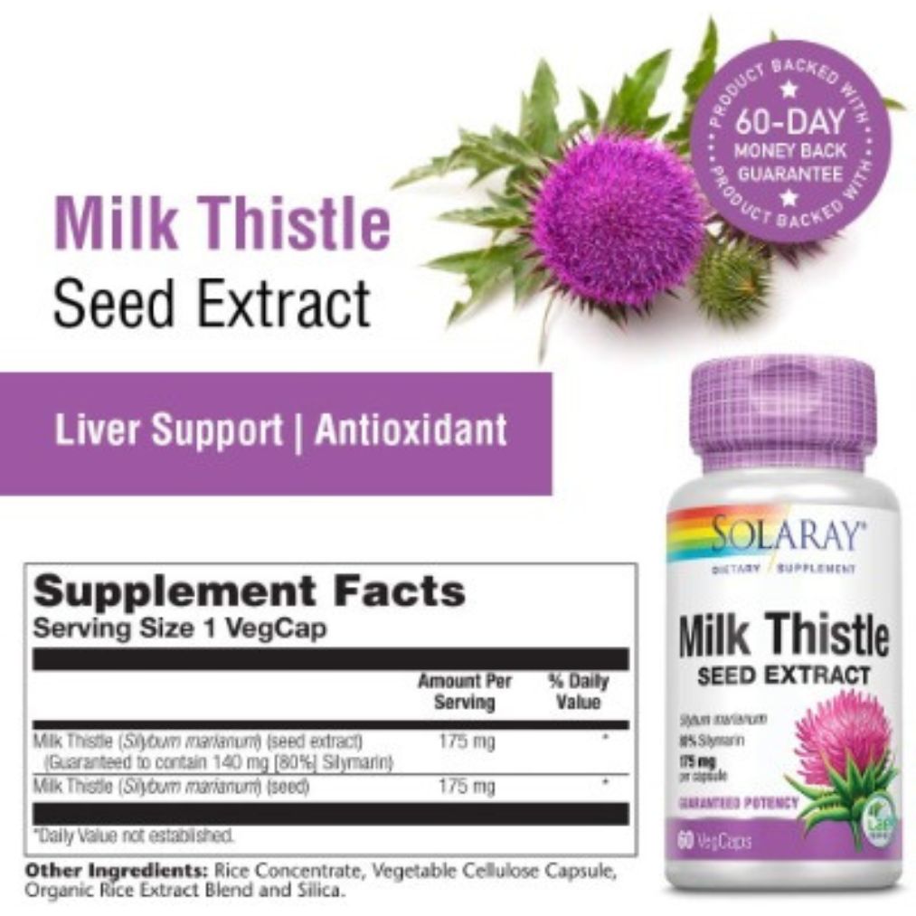 Solaray Milk Thistle - 175 mg - 60 VegCaps