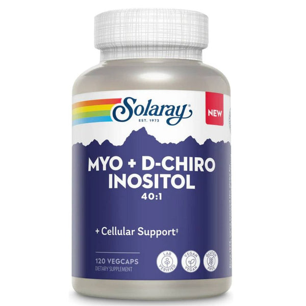 Solaray Myo + D-Chiro Inositol 40:1 Hormonal Balance &amp; Metabolic Wellness 120 VegCaps