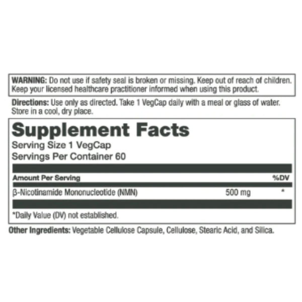 Solaray NMN – NAD+ Precursor for Cellular Energy Support 500 mg 60 VegCaps