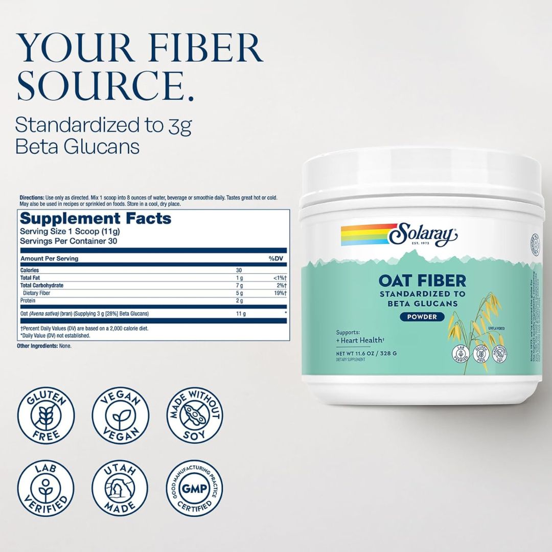 Solaray Oat Fiber – With Beta Glucans - 11.6 Ounce