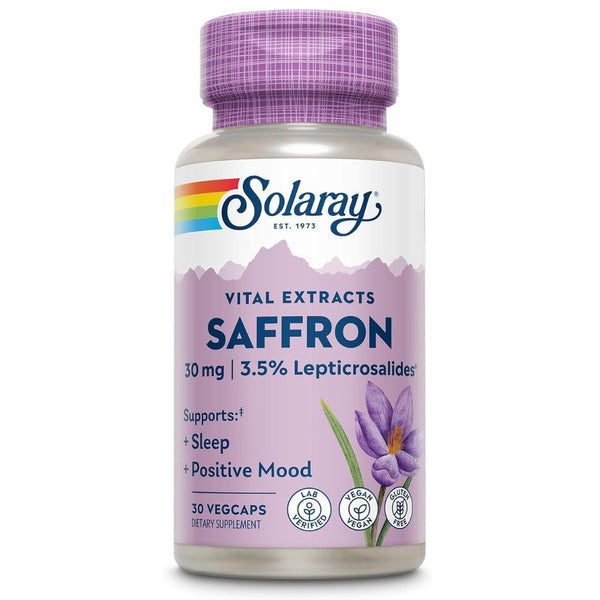 Solaray Saffron – Clinically Studied Mood & Sleep Support - 30 mg - 30 VegCaps