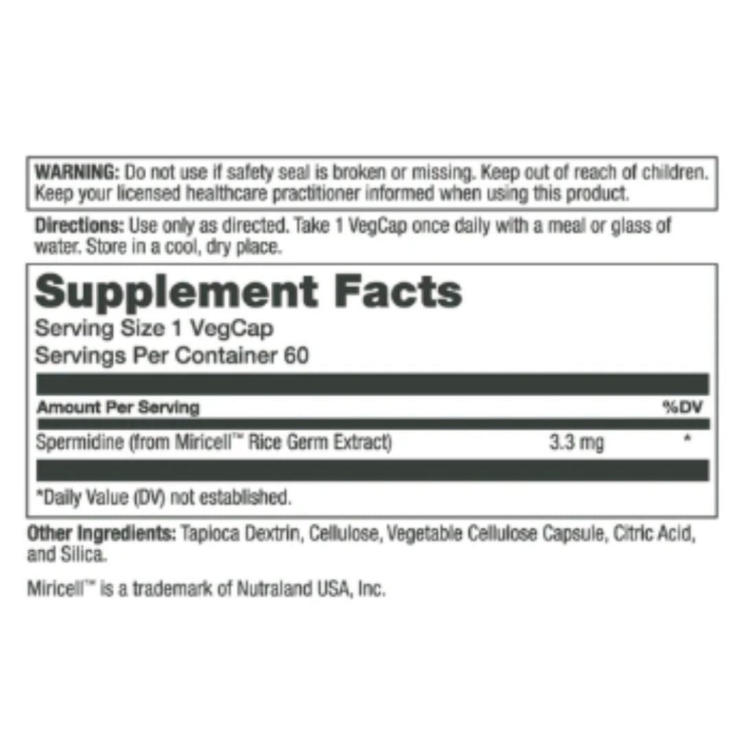 Solaray Spermidine Supplement – Cellular Renewal & Healthy Aging Support 3.3 mg 60 VegCaps