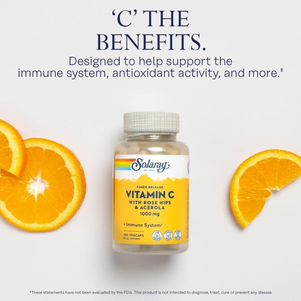 Solaray Vitamin C 1000mg Two Stage Timed Release 100 Caps