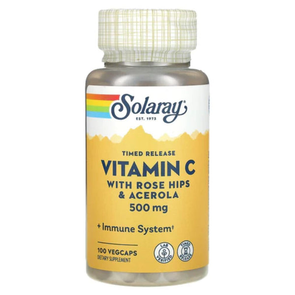 Solaray Vitamin C with Rose Hips and Acerola - 500 mg - 100 VegCaps