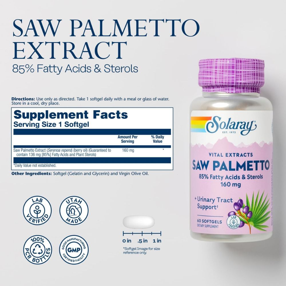 Solaray Saw Palmetto - 160 mg - 60 Softgels