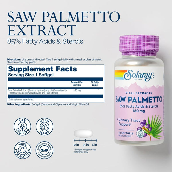 Solaray Saw Palmetto - 160 mg - 60 Softgels