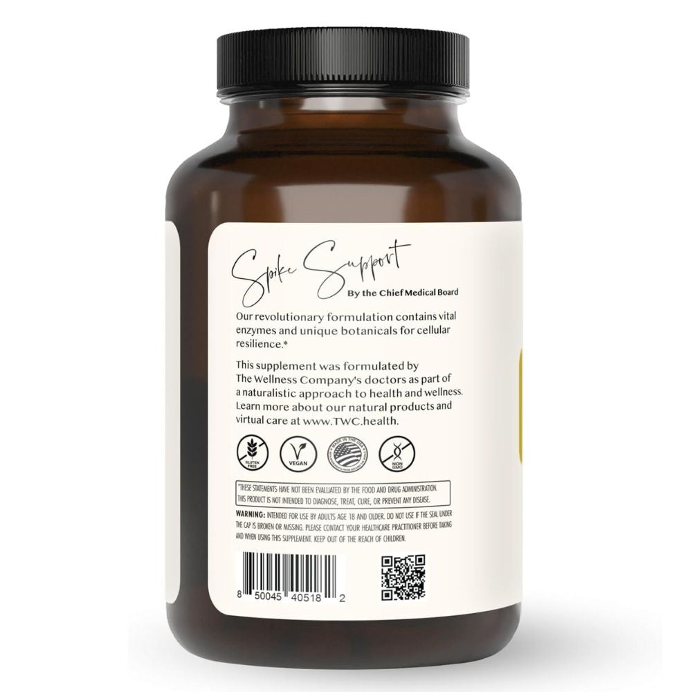 The Wellness Company Spike Support – Original Formula for Immune & Cellular Defense - 120 ct