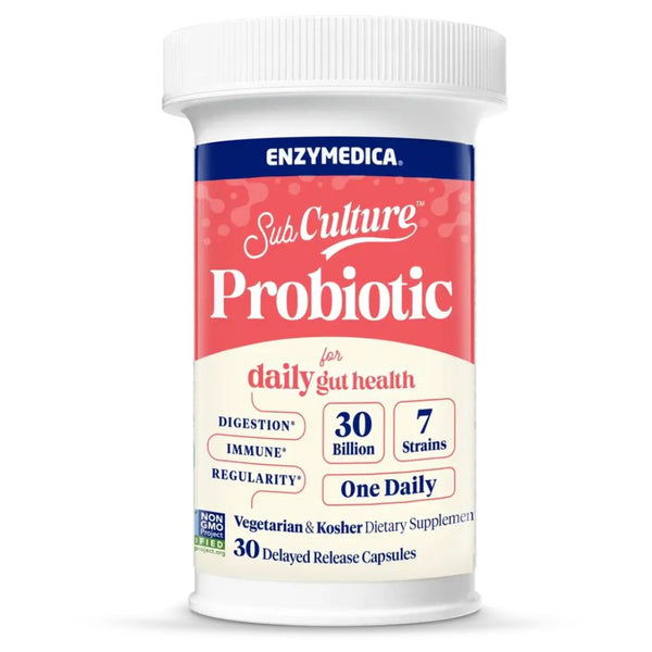 Enzymedica SubCulture Probiotic 30B – Daily Gut Health (30 Capsules)